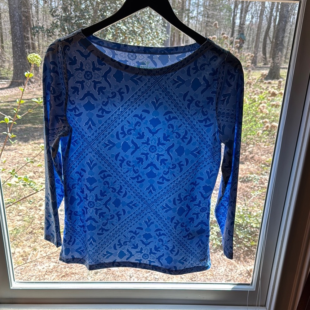 Blue Patterned Women's Top
